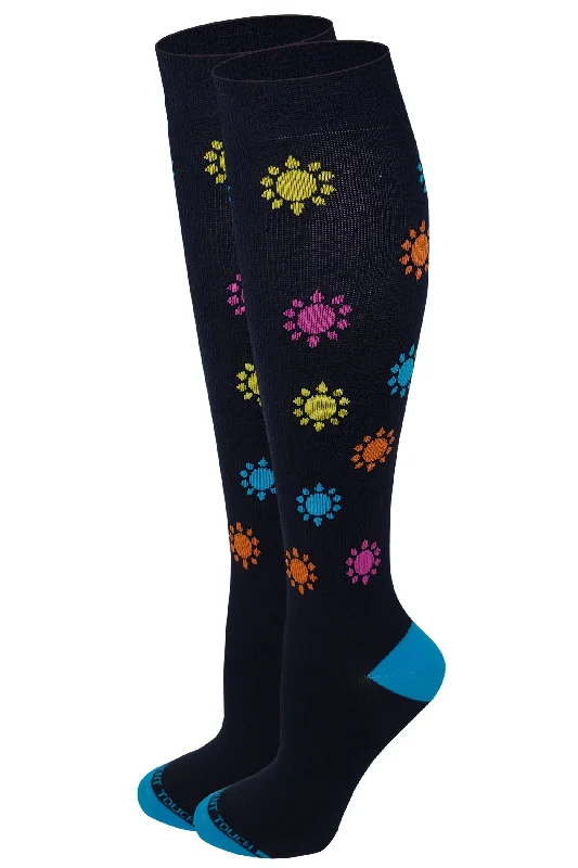 Women's thigh - high socks in a fishnet patternWomen Navy Blue Sun Graduated Compression Knee High Socks Women's thigh - high socks in a fishnet patternWomen Navy Blue Sun Graduated Compression Knee High Socks