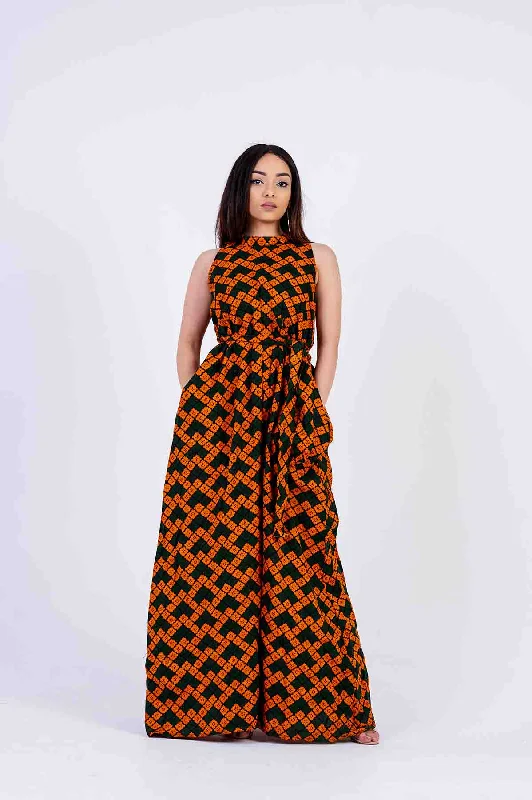 Maxi dresses with mesh panels for a sexy and trendy appearanceMacie Ankara Maxi Dress | Black and Orange African Print Maxi dresses with mesh panels for a sexy and trendy appearanceMacie Ankara Maxi Dress | Black and Orange African Print