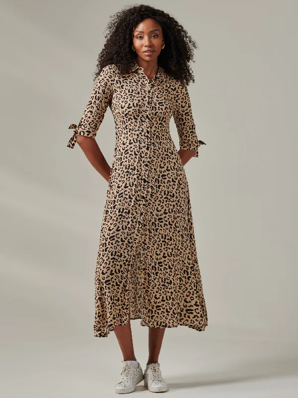 Maxi dresses with a paisley print for a classic and elegant styleNora Print Viscose Maxi Shirt Dress, Neutral Animal Maxi dresses with a paisley print for a classic and elegant styleNora Print Viscose Maxi Shirt Dress, Neutral Animal