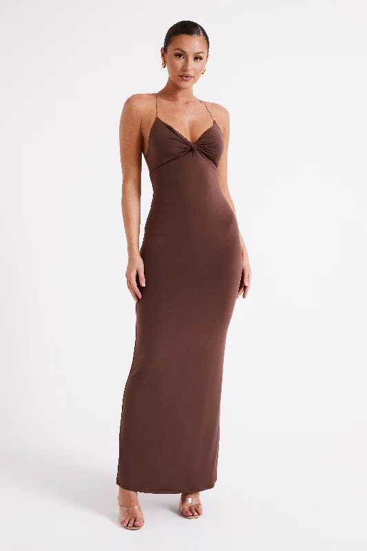 Maxi dresses with one - shoulder designs for a stylish and asymmetric lookSinead Twist Maxi Dress - Mocha Maxi dresses with one - shoulder designs for a stylish and asymmetric lookSinead Twist Maxi Dress - Mocha