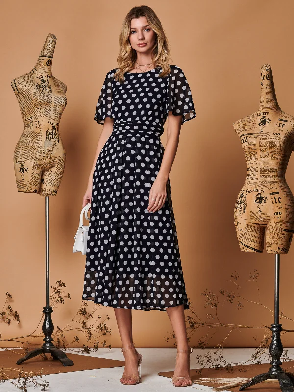 Satin maxi dresses with a high - low hem for a modern twistSpot Print Chiffon Maxi Dress, Navy Spot Satin maxi dresses with a high - low hem for a modern twistSpot Print Chiffon Maxi Dress, Navy Spot