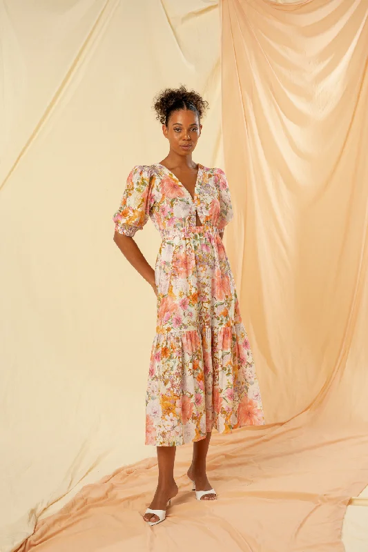 Maxi dresses with cold - shoulder cutouts for a trendy lookAria V-neck Maxi Dress