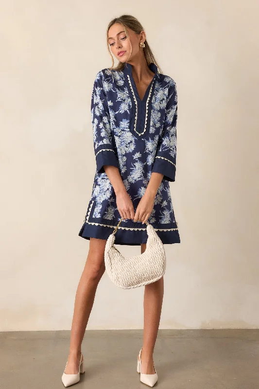 Animal print mini dresses for a bold statementOrchid's Whisper 100% Cotton Navy Floral Long Sleeve Mini Dress Animal print mini dresses for a bold statementOrchid's Whisper 100% Cotton Navy Floral Long Sleeve Mini Dress