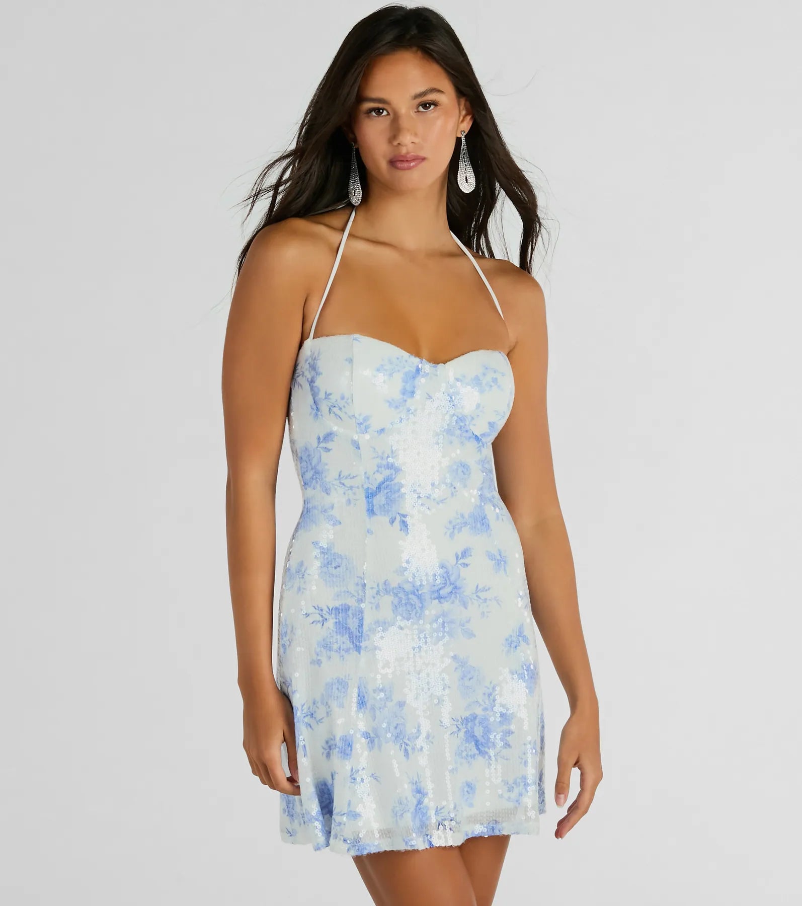 Mini dresses with tassel accents for a fun touchSparkly Excellence Floral Sequin Mini A-Line Dress Mini dresses with tassel accents for a fun touchSparkly Excellence Floral Sequin Mini A-Line Dress