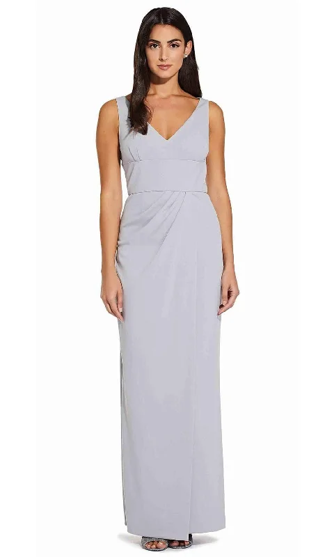Off - the - shoulder wedding guest dresses in chiffonAdrianna Papell - AP1E206762 Sleeveless V-Neck Column Long Crepe Dress Off - the - shoulder wedding guest dresses in chiffonAdrianna Papell - AP1E206762 Sleeveless V-Neck Column Long Crepe Dress
