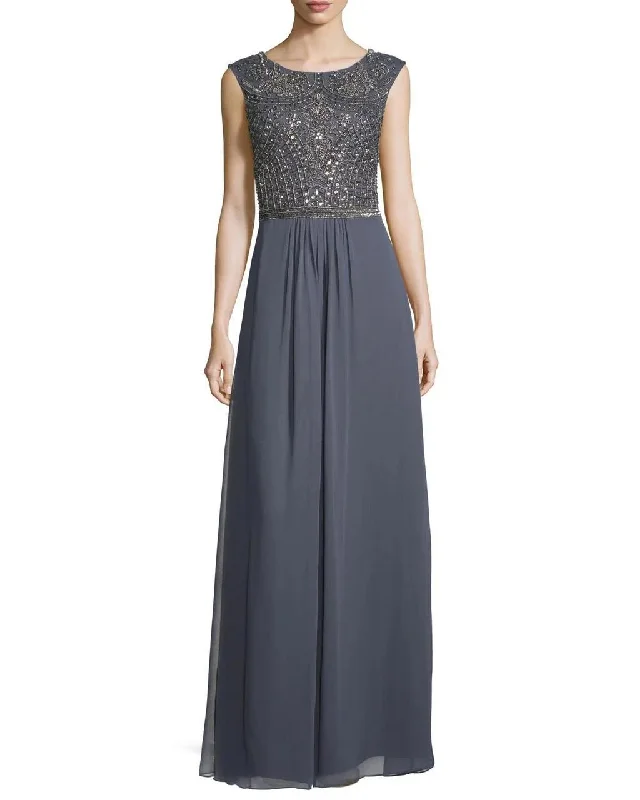 Long - sleeved wedding guest dresses in velvet for a winter weddingAidan Mattox - Embellished Bateau Neck Dress 54466960 Long - sleeved wedding guest dresses in velvet for a winter weddingAidan Mattox - Embellished Bateau Neck Dress 54466960