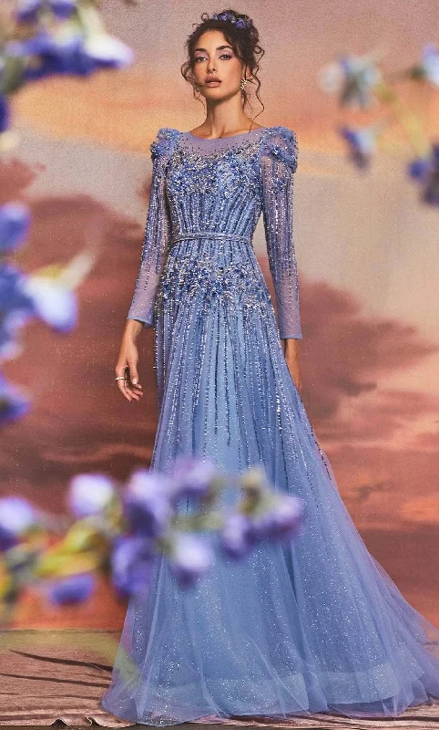 Wedding guest dresses with cut - out details and midi lengthsAndrea and Leo A1167 - Highly Embellished Long Sleeved Dress