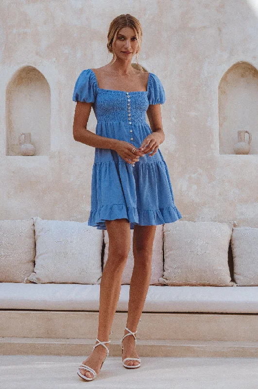 Printed mini dresses for a casual day outCatalina Smocked Linen Mini Dress