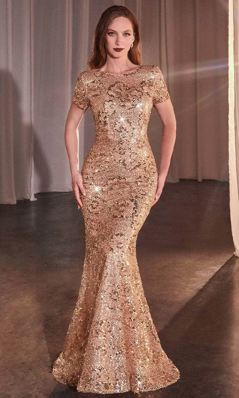 Tea - length wedding guest dresses with polka dot patternsCinderella Divine CC3700 - Sequin Print Jewel Neck Evening Gown Tea - length wedding guest dresses with polka dot patternsCinderella Divine CC3700 - Sequin Print Jewel Neck Evening Gown