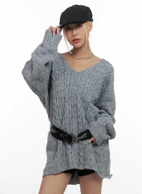 Mini dresses with off - the - shoulder stylesCozy Cable Knit Mini Dress CS425
