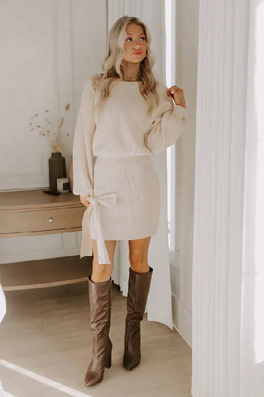 Mini dresses with one - shoulder designsCue The Charm Knit Sweater Dress