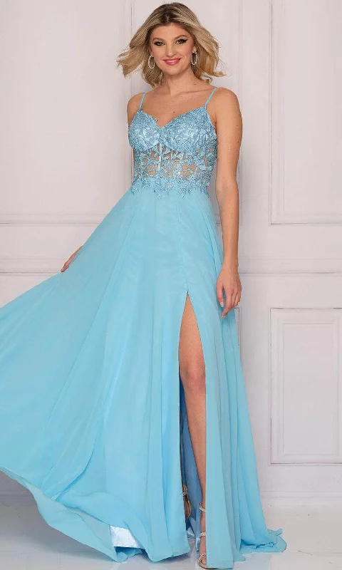 Lace - and - tulle wedding guest dresses with sweetheart necklinesDave & Johnny - Applique Corset Long Dress A10364