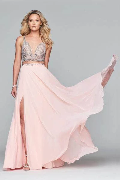 Wedding guest dresses with cut - out details and midi lengthsFaviana S10244 - Crystal-Crusted Sleeveless Two-Piece Prom Gown Wedding guest dresses with cut - out details and midi lengthsFaviana S10244 - Crystal-Crusted Sleeveless Two-Piece Prom Gown