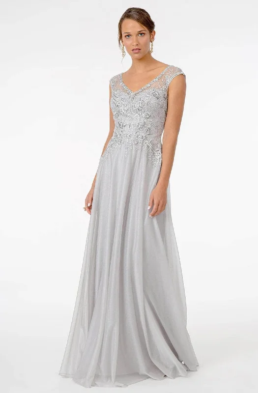 Wedding guest dresses with ruched bodices and spaghetti strapsGLS by Gloria - Embroidered Bodice Formal Gown GL1826 Wedding guest dresses with ruched bodices and spaghetti strapsGLS by Gloria - Embroidered Bodice Formal Gown GL1826