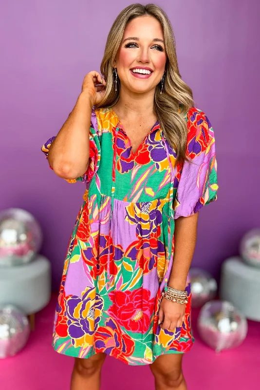 Mini dresses with patchwork designs for a unique styleGreen Multi Floral Tie Neck Half Balloon Sleeve Dress Mini dresses with patchwork designs for a unique styleGreen Multi Floral Tie Neck Half Balloon Sleeve Dress