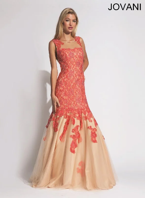 Polka - dot - printed wedding guest dresses with short sleevesJovani 90477 Beaded Long Mermaid Prom Dresses Polka - dot - printed wedding guest dresses with short sleevesJovani 90477 Beaded Long Mermaid Prom Dresses
