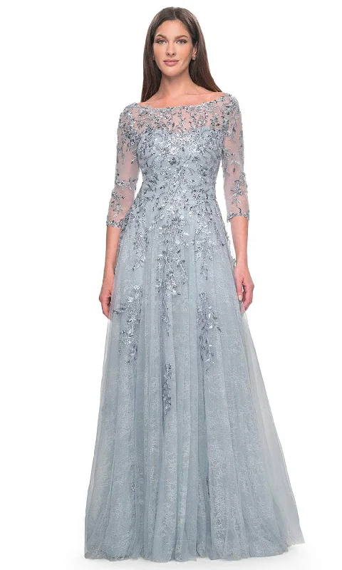 Sheath - style wedding guest dresses with lace overlaysLa Femme 31795 - Embellished A-Line Evening Dress Sheath - style wedding guest dresses with lace overlaysLa Femme 31795 - Embellished A-Line Evening Dress