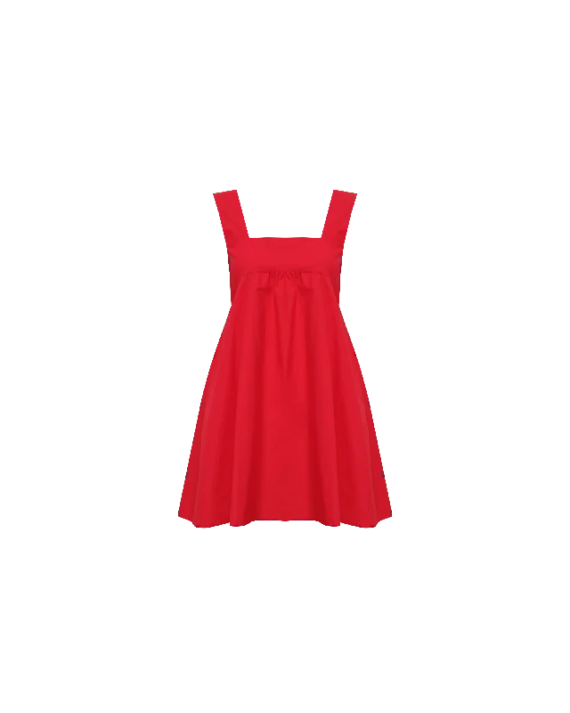 Mini dresses with ribbed textures for a unique appearanceMARGIE TIE MINI DRESS CHERRY