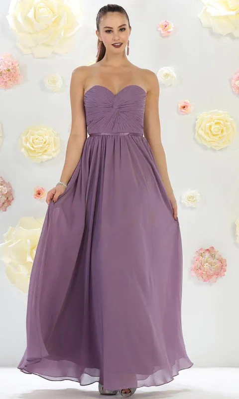 Velvet - trimmed wedding guest dresses in burgundy for a formal eventMay Queen - MQ1145B Strapless Sweetheart Ruched Bodice A-Line Gown Velvet - trimmed wedding guest dresses in burgundy for a formal eventMay Queen - MQ1145B Strapless Sweetheart Ruched Bodice A-Line Gown