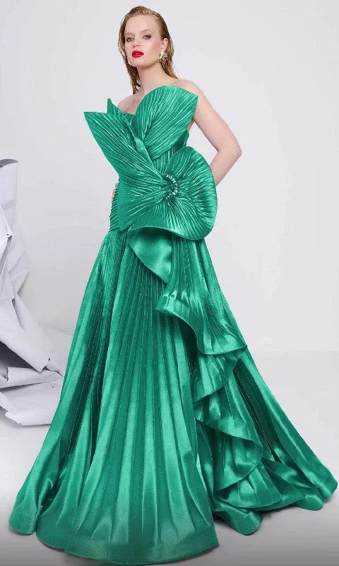 Sleeveless wedding guest dresses with pleated bodicesMNM Couture F02867 - Pleated Ribbon Evening Gown Sleeveless wedding guest dresses with pleated bodicesMNM Couture F02867 - Pleated Ribbon Evening Gown