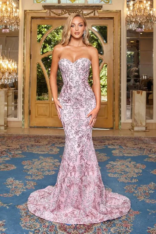 Strapless wedding guest dresses with rhinestone - studded bodicesPortia And Scarlett 22061 Long Strapless Prom Dress Strapless wedding guest dresses with rhinestone - studded bodicesPortia And Scarlett 22061 Long Strapless Prom Dress