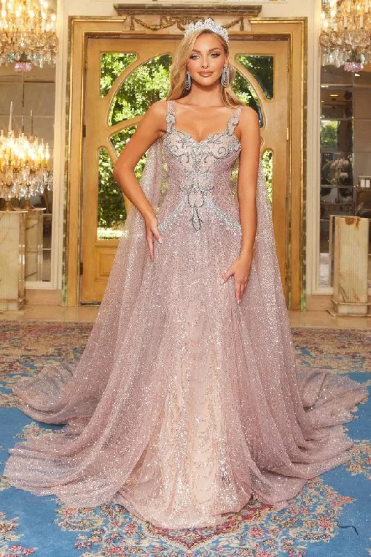 Lace - trimmed wedding guest dresses in blush pinkPortia And Scarlett 22968 Prom Long Formal Dress Lace - trimmed wedding guest dresses in blush pinkPortia And Scarlett 22968 Prom Long Formal Dress