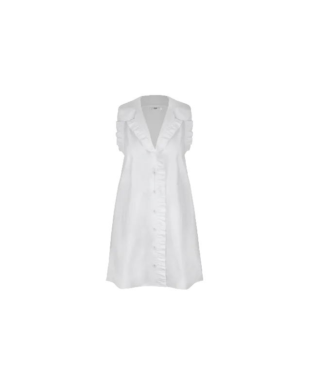 Mini dresses with patchwork designs for a unique styleSANDLER MINI DRESS WHITE