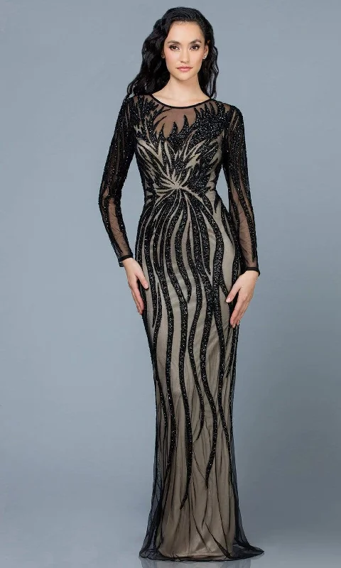 Wedding guest dresses with abstract prints and long trainsSCALA - 60189 Sequin Embellished Illusion Scoop Dress Wedding guest dresses with abstract prints and long trainsSCALA - 60189 Sequin Embellished Illusion Scoop Dress