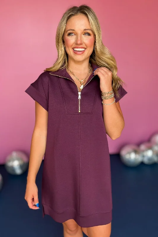 Strapless mini dresses for a beach vacationSSYS The Taylor Air 3/4 Zip Dress In Plum Strapless mini dresses for a beach vacationSSYS The Taylor Air 3/4 Zip Dress In Plum