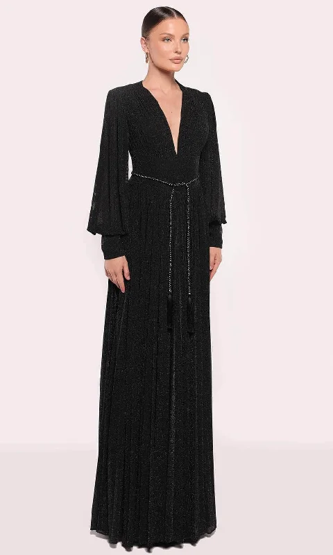 Wedding guest dresses with gathered skirts and V - necklinesTarik Ediz 98875 - Bell Sleeve Glitter Evening Gown Wedding guest dresses with gathered skirts and V - necklinesTarik Ediz 98875 - Bell Sleeve Glitter Evening Gown
