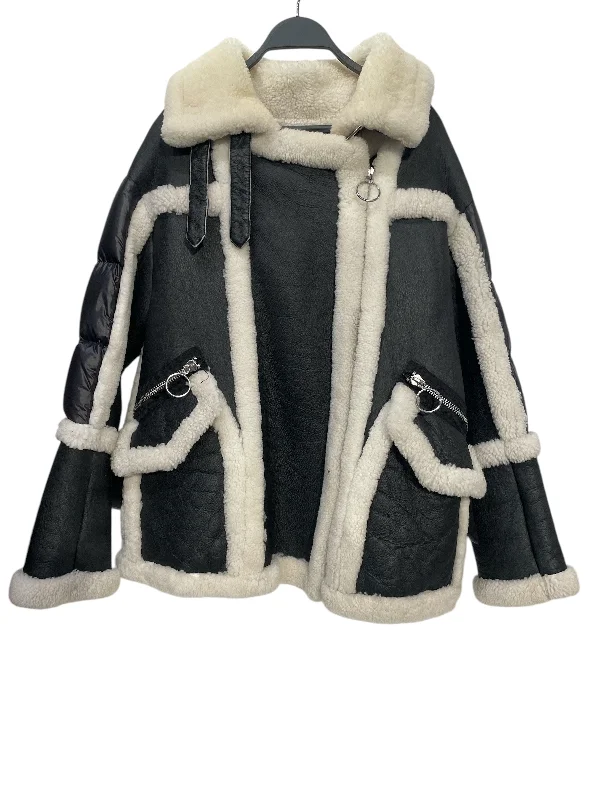 Women's knee - length wool blend coats with a fur collar for added warmthnicole benisti/Jacket/XS/Leather/BLK/ Women's knee - length wool blend coats with a fur collar for added warmthnicole benisti/Jacket/XS/Leather/BLK/