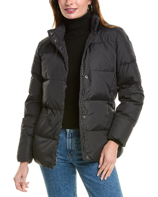 Women's reversible down coats with two - tone designs for versatile stylingBrooks Brothers Belted Puffer Jacket Women's reversible down coats with two - tone designs for versatile stylingBrooks Brothers Belted Puffer Jacket