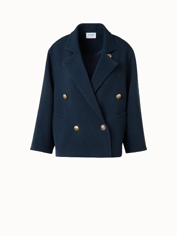 Women's cropped leather coats with silver studs for an edgy lookDouble Breasted Pea Coat in Wool with Gold Buttons Women's cropped leather coats with silver studs for an edgy lookDouble Breasted Pea Coat in Wool with Gold Buttons