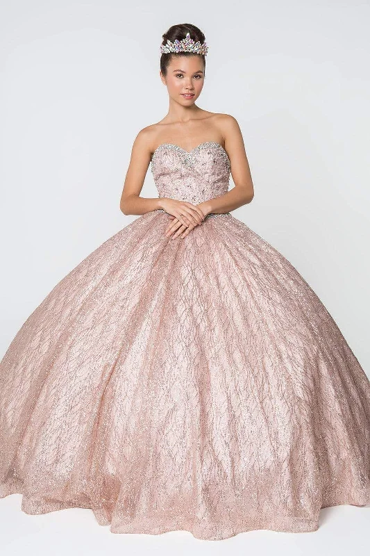Formal dresses with geometric patterns and metallic accents for a modern formal affairElizabeth K - GL2801 Strapless Embellished Ballgown With Cloak Formal dresses with geometric patterns and metallic accents for a modern formal affairElizabeth K - GL2801 Strapless Embellished Ballgown With Cloak