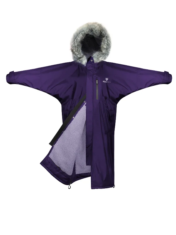 Women's reversible down coats with two - tone designs for versatile stylingEvolution Women's | Thick Fleece | Fur Hood | Deep Purple Women's reversible down coats with two - tone designs for versatile stylingEvolution Women's | Thick Fleece | Fur Hood | Deep Purple