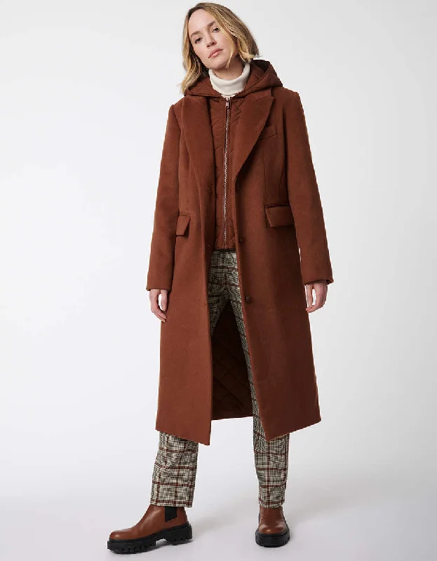 Women's long - sleeve wool coats in a houndstooth pattern for a classic charmGotham Wool Coat Women's long - sleeve wool coats in a houndstooth pattern for a classic charmGotham Wool Coat