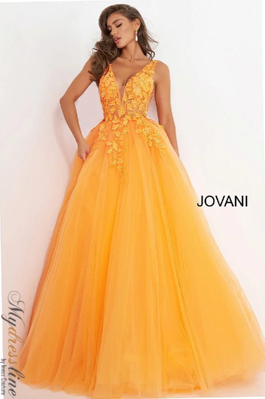 Prom dresses with geometric - cutout sleeves and flowing chiffon fabrics for a modern and airy lookJovani 02840 Prom dresses with geometric - cutout sleeves and flowing chiffon fabrics for a modern and airy lookJovani 02840