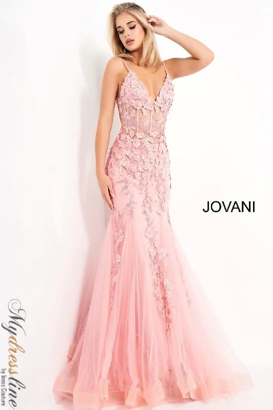 Prom dresses with cold - shoulder cutouts and satin bows for a trendy lookJovani 02841