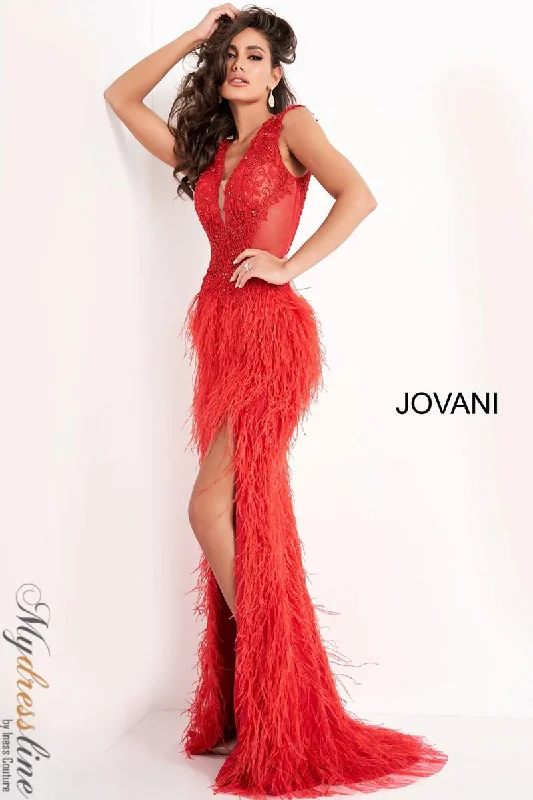 Prom dresses with tiered lace skirts and off - the - shoulder necklines for a feminine and elegant formal affairJovani 06446 Prom dresses with tiered lace skirts and off - the - shoulder necklines for a feminine and elegant formal affairJovani 06446
