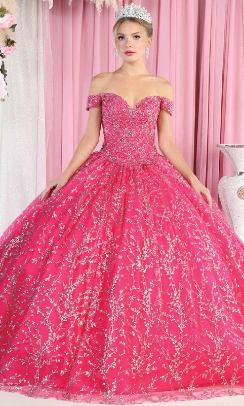 Ball - gown style formal dresses with sequined bodices for promMay Queen LK183 - Rosette Glitter Quinceanera Ballgown Ball - gown style formal dresses with sequined bodices for promMay Queen LK183 - Rosette Glitter Quinceanera Ballgown
