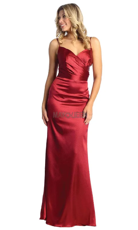 Formal dresses with empire waists and organza overlays for a feminine lookMay Queen MQ1931 - Sleeveless V-Neck Sheath Prom Gown Formal dresses with empire waists and organza overlays for a feminine lookMay Queen MQ1931 - Sleeveless V-Neck Sheath Prom Gown
