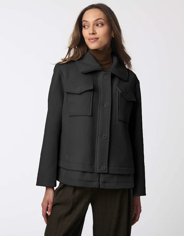 Mid - length women's down coats in a slim fit for a modern and sleek appearanceMetro Haven Wool Jacket Mid - length women's down coats in a slim fit for a modern and sleek appearanceMetro Haven Wool Jacket