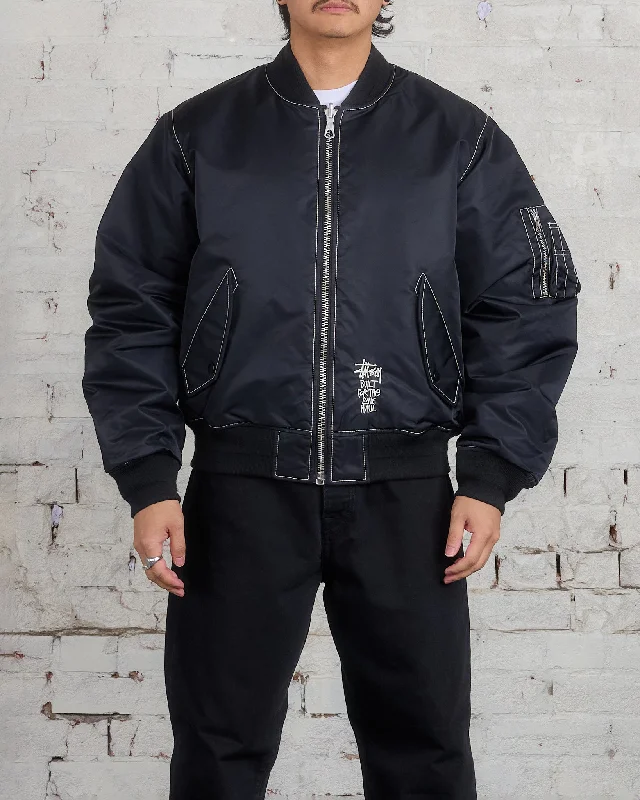Women's long - sleeve wool coats in a houndstooth pattern for a classic charmStussy Built Bomber Jacket Black