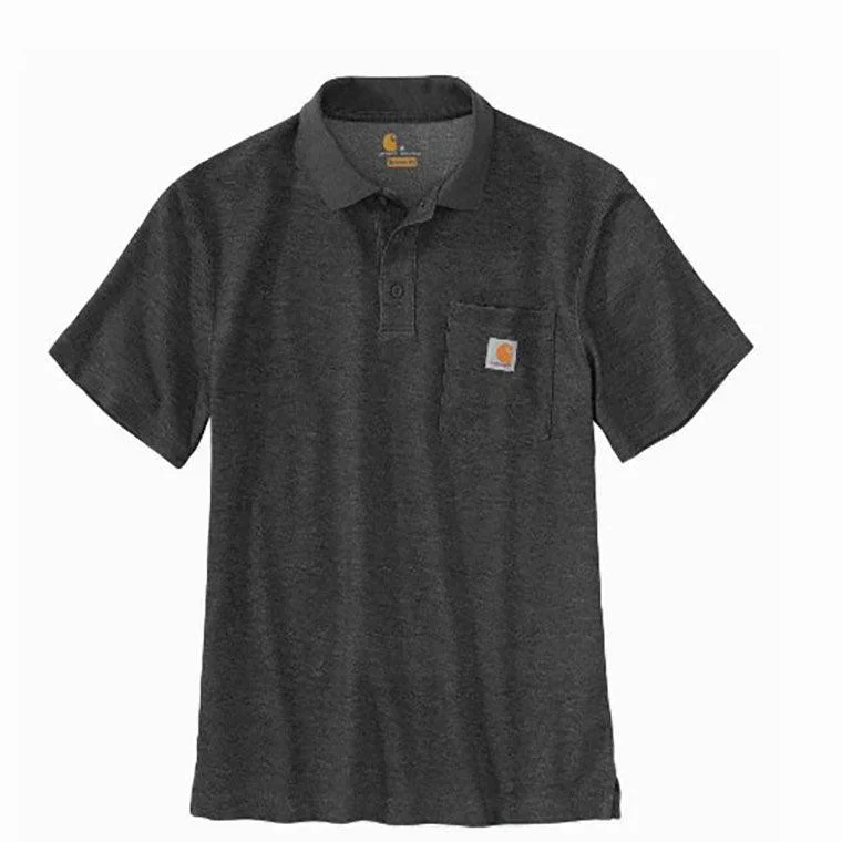Crop Top Women T Shirt to Pair with High - Waisted BottomsLoose fit midweight short-sleeve pocket polo - Carbon Heather Crop Top Women T Shirt to Pair with High - Waisted BottomsLoose fit midweight short-sleeve pocket polo - Carbon Heather