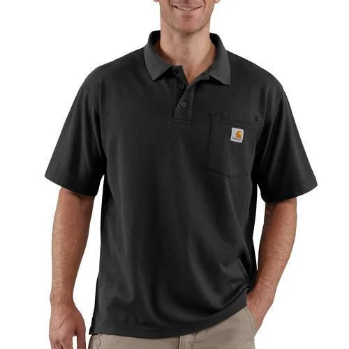 Moisture - Wicking Women T Shirt for Active LifestylesLoose fit midweight short-sleeve pocket polo - Black Moisture - Wicking Women T Shirt for Active LifestylesLoose fit midweight short-sleeve pocket polo - Black