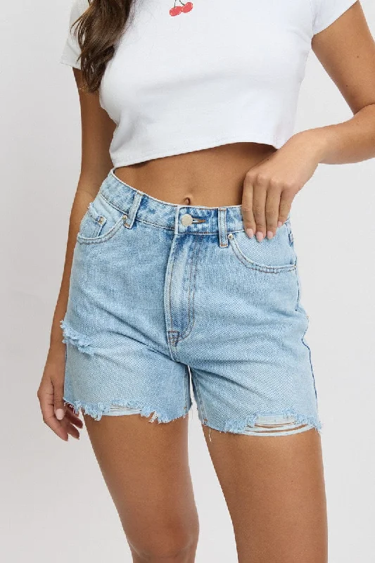Belted Women Shorts to Enhance the WaistlineDenim Jorts High Rise