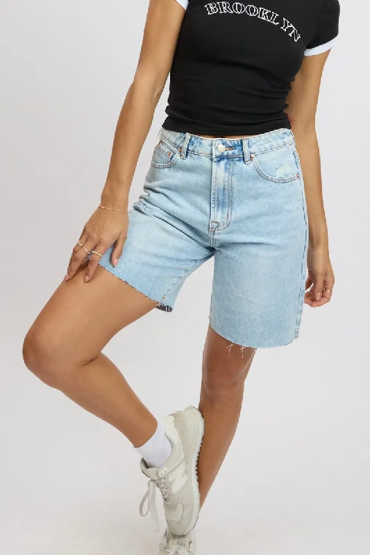 Stretchable Women Shorts for Maximum MobilityDenim Jorts Mid Rise