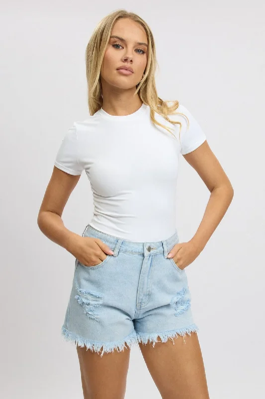 Twill Women Shorts with a Smooth Texture and DurabilityDenim Relaxed Shorts High Rise Twill Women Shorts with a Smooth Texture and DurabilityDenim Relaxed Shorts High Rise