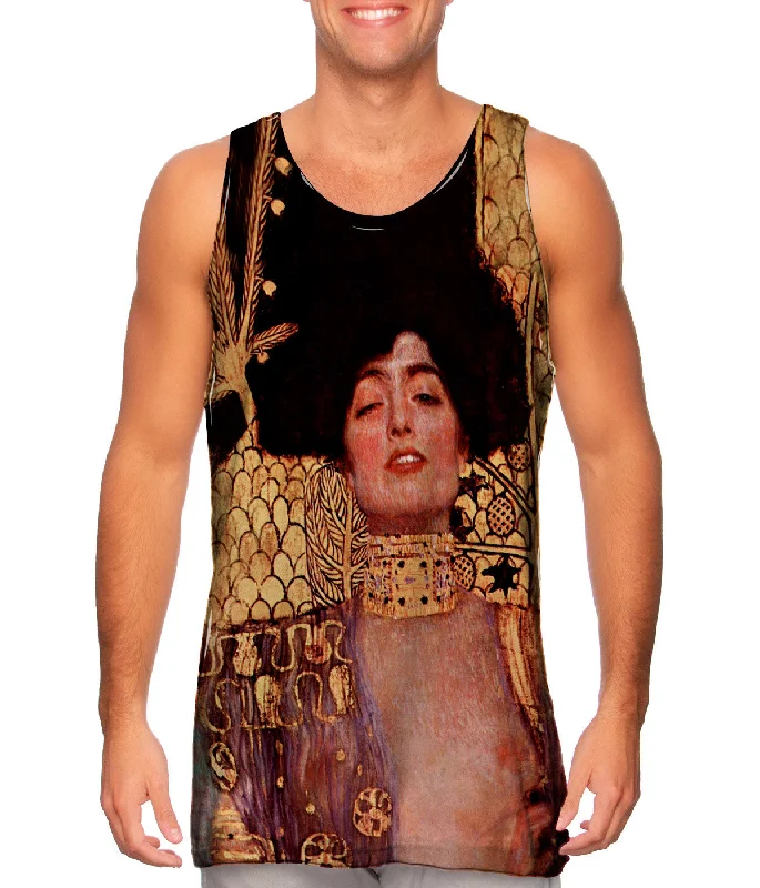 Women's Cropped Tank Tops with Vintage Band LogosGustav Klimt -"Judith and Holofernes" (1901) Women's Cropped Tank Tops with Vintage Band LogosGustav Klimt -"Judith and Holofernes" (1901)