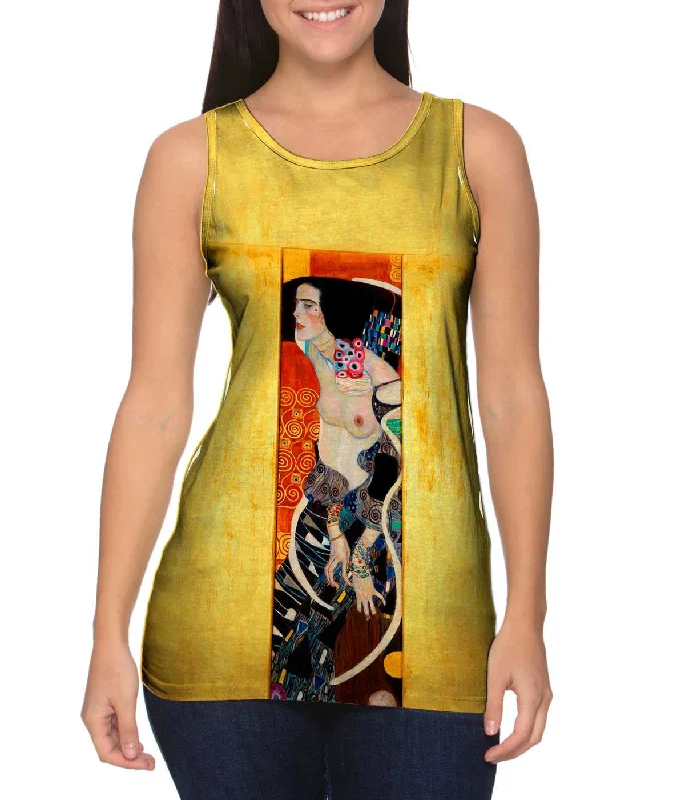 Plunge Neck Women's Seamless Tank Tops for a Smooth FitGustav Klimt -"Judith II" (1909) Plunge Neck Women's Seamless Tank Tops for a Smooth FitGustav Klimt -"Judith II" (1909)
